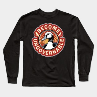 Funny Become Ungovernable Goose Retro Long Sleeve T-Shirt